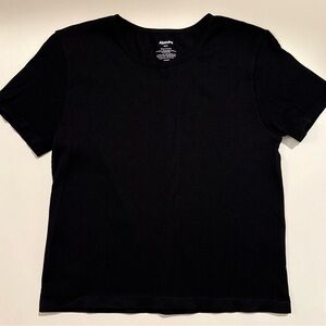 Black Ribbed T-Shirt